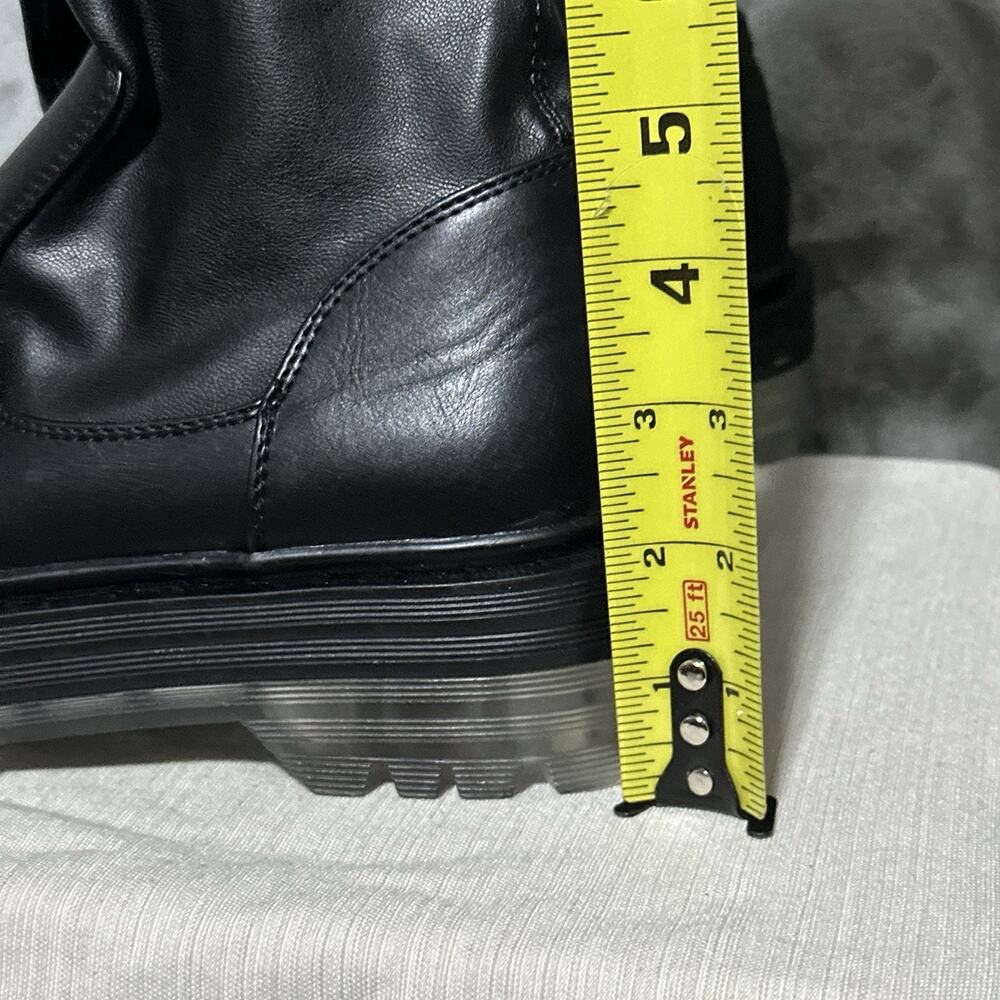 Azalea Wang Europlatform Vegan Leather Thigh High Lugg Boots Womens 8.5 Black - Picture 10 of 10